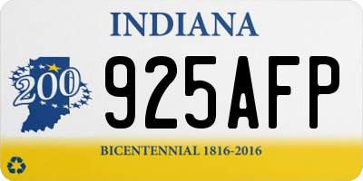 IN license plate 925AFP