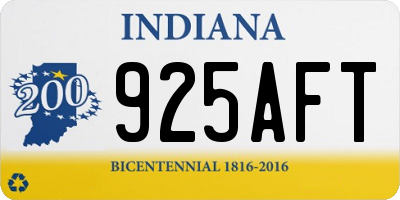 IN license plate 925AFT