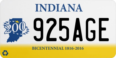 IN license plate 925AGE