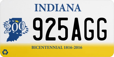 IN license plate 925AGG
