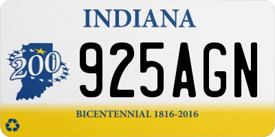 IN license plate 925AGN