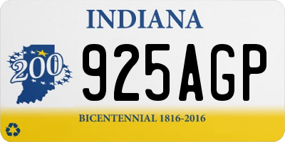IN license plate 925AGP
