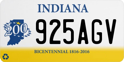 IN license plate 925AGV