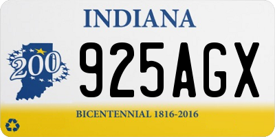 IN license plate 925AGX