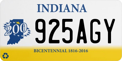 IN license plate 925AGY