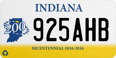 IN license plate 925AHB