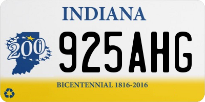 IN license plate 925AHG