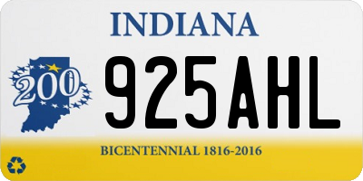 IN license plate 925AHL