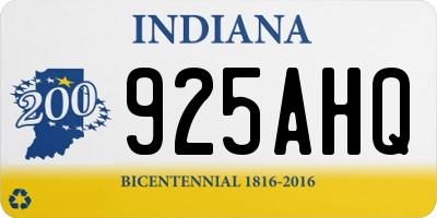 IN license plate 925AHQ