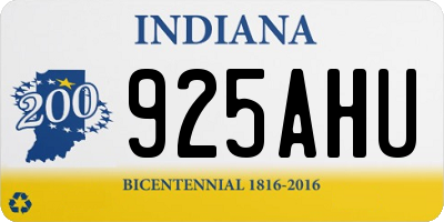 IN license plate 925AHU