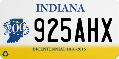 IN license plate 925AHX