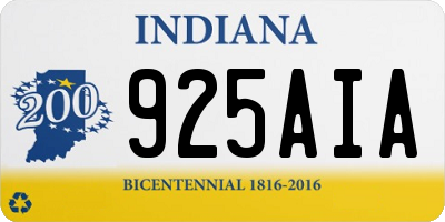 IN license plate 925AIA