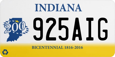 IN license plate 925AIG