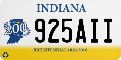 IN license plate 925AII