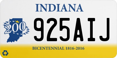 IN license plate 925AIJ