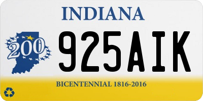 IN license plate 925AIK