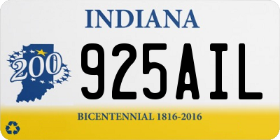 IN license plate 925AIL