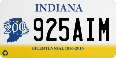 IN license plate 925AIM