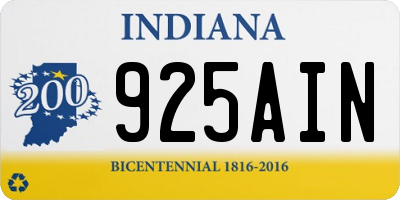 IN license plate 925AIN
