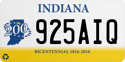 IN license plate 925AIQ