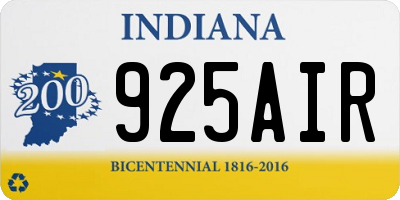 IN license plate 925AIR