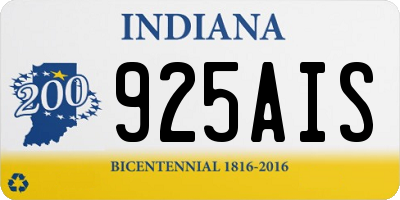IN license plate 925AIS