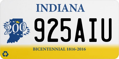 IN license plate 925AIU