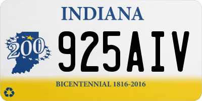 IN license plate 925AIV