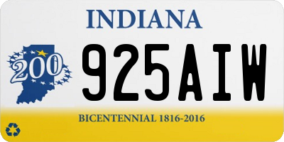 IN license plate 925AIW