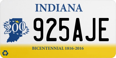 IN license plate 925AJE