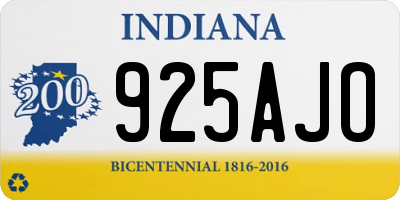 IN license plate 925AJO