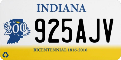 IN license plate 925AJV