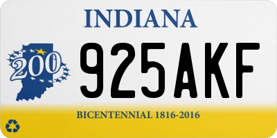 IN license plate 925AKF