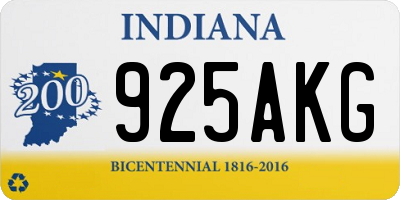 IN license plate 925AKG