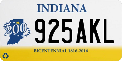 IN license plate 925AKL