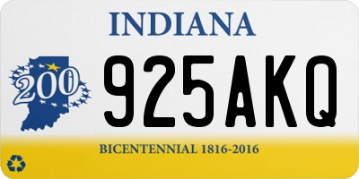 IN license plate 925AKQ