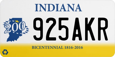 IN license plate 925AKR