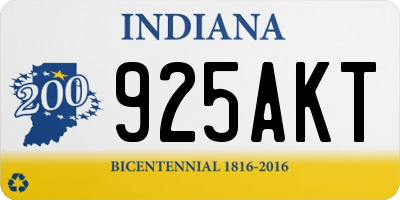 IN license plate 925AKT