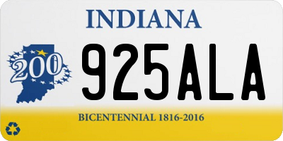 IN license plate 925ALA