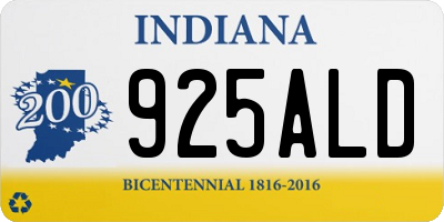 IN license plate 925ALD