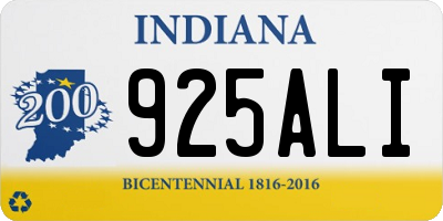 IN license plate 925ALI