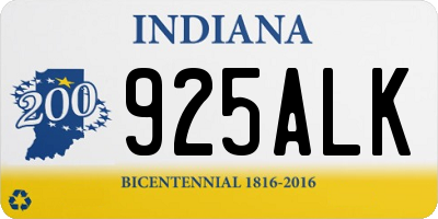 IN license plate 925ALK