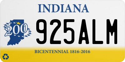 IN license plate 925ALM