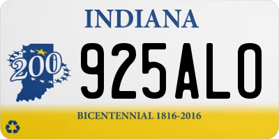 IN license plate 925ALO
