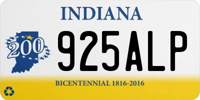 IN license plate 925ALP