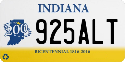IN license plate 925ALT