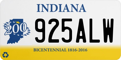IN license plate 925ALW