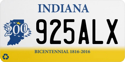 IN license plate 925ALX