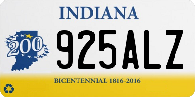 IN license plate 925ALZ