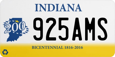 IN license plate 925AMS
